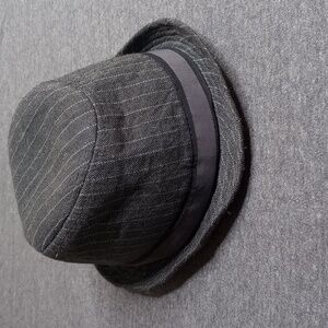 Kids Pin Striped Fedora‎ Hat Cap Gray Size Large 2-4yrs Est 1989 Place Steetwear